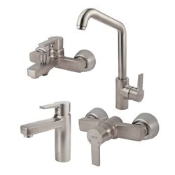 ست شیرآلات کسری مدل امگا مجموعه 4  عددی کروم مات