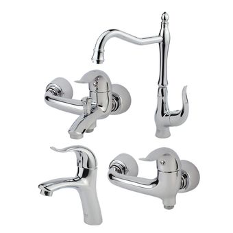 ست شیرآلات کسری مدل کاسپین مجموعه 4  عددی کروم