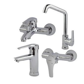 ست شیرآلات کسری مدل آبتین مجموعه 4  عددی کروم