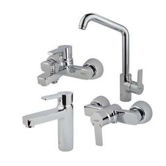 ست شیرآلات کسری مدل امگا مجموعه 4  عددی کروم