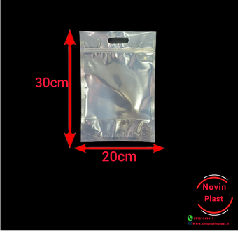 پاکت متالایز نقره ای 30×20(پک10عددی)
