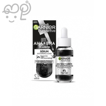 سرم ضدجوش و کنترل‌کننده چربی پوست ؤ Garnier Pure Active AHA+BHA+Charcoal