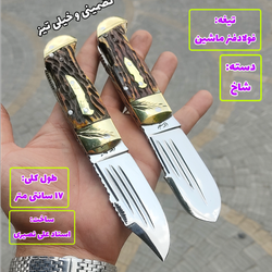 قدیمی ترینی چاقوی ضامن دار دسته شاخ اصل زنجان