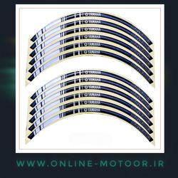 برچسب دور رینگ موتور سیکلت مدل W-44-WH مناسب برای یاماها آیروکس بسته 12 عددی (مشکی ـ سفید)