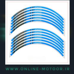 برچسب دور رینگ موتور سیکلت مدل W-40-BLU مناسب برای هوندا کلیک بسته 12 عددی (رنگ آبی)