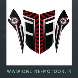 پد برچسب گلگیر جلو موتور سیکلت مدل W-9-BLK-RD مناسب برای یاماها آیروکس بسته 4 عددی