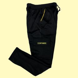 شلوار راحتی مردانه چهار جیب نواری زرد