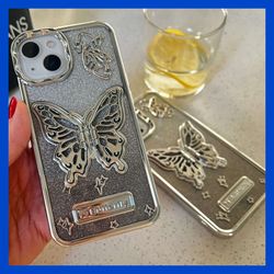 قاب گوشی ایفون پروانه متحرک شاینی