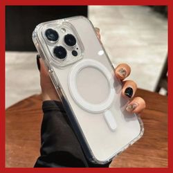 قاب گوشی اپل ایفون مگ سیف سفید شفاف