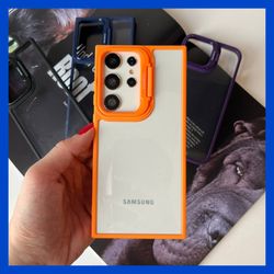 قاب گوشی ایفون شفاف هولدر دار کاور سامسونگ