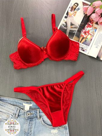 ست شورت و سوتین مخمل