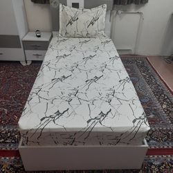 سرویس ملحفه طرح مرمر کد 120 یک نفره دو تکه
