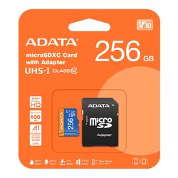 کارت حافظه‌ microSDXC ای دیتا مدل premier کلاس 10 استاندارد UHS-I U1 سرعت 100 MBps ظرفیت 256 گیگابایت به همراه آداپتور SD*461