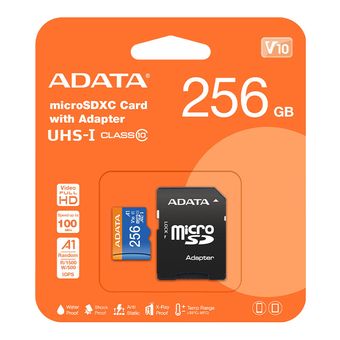 کارت حافظه‌ microSDXC ای دیتا مدل premier کلاس 10 استاندارد UHS-I U1 سرعت 100 MBps ظرفیت 256 گیگابایت به همراه آداپتور SD*461
