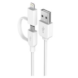 کابل تبدیل USB به لایتنینگ و MicroUSB دویا مدل Smart 2 in 1 به طول 1 متر