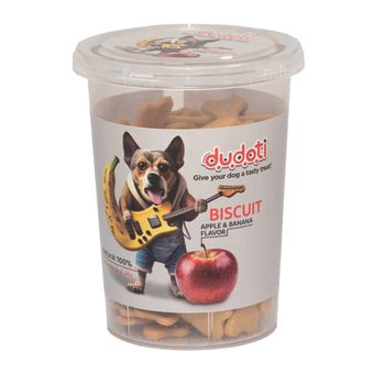 بیسکویت تشویقی سگ دودوتی طعم موز و سیب وزن 150 گرم