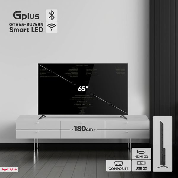 تلویزیون 65 اینچ ال ای دی هوشمند جی پلاس مدل GTV-65SU748N