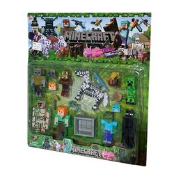 اکشن فیگور ماینکرافت طرح آیرون گالم و اندرمن و کریپر مجموعه 10 عددی Minecraft