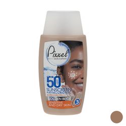 کرم ضد آفتاب رنگی پیکسل، 50 SPF، مدل GOLDEN BEIGE، مناسب پوست نرمال، خشک و حساس تنالیته رنگ تیره و حجم 50 میلی‌لیتر، محافظت کنند