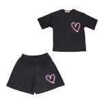 ست تی شرت و شلوارک دخترانه مدل MDSS-CH0648