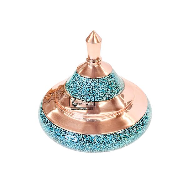 شکلاتخوری سفینه ای مس و فیروزه سایز2 هنرپارس