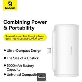 پاور بانک 5000 میلی آمپر باسئوس مدل Baseus Compact Fast Charging Power Bank Type-C Edition 5000mAh 20W