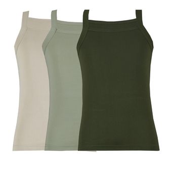 زیرپوش رکابی یقه خشتی مردانه آریان نخ باف مدل 1174 مجموعه 3 عددی