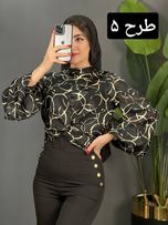 شومیز ساتن کریشه گندم کد 1457