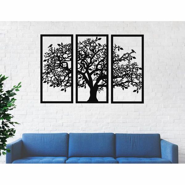 دیوارکوب آماتیس مدل درخت و پرنده مجموعه 3 عددی