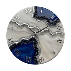 ساعت دیواری رزینی مدل مرمر ژئود