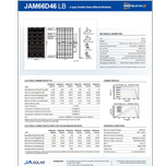 پنل خورشیدی 700 وات JA Solar مدل JAM66D46-700/LB | شیشه دوجداره، سلول Mono Half-Cell با راندمان 22.5٪