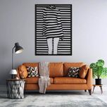 استیکر دیواری طرح دختر با خطوط موازی