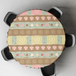 رومیزی مدل گرد مخمل طرح گل مدرن تزئینی کد 11041