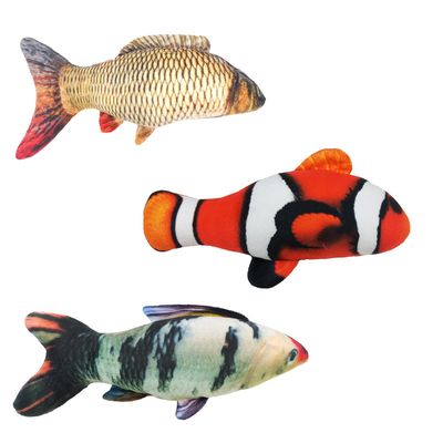 اسباب بازی سگ و گربه طرح ماهی مجموعه 3 عددی