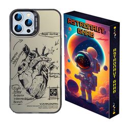 کاور استرونات قاب مدل قلب طرح نچرال مناسب برای گوشی موبایل اپل iPhone 16 Pro Max