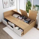 تخت خواب تک نفره مدل باکس دار شاهد سایز 90×200 سانتی متر