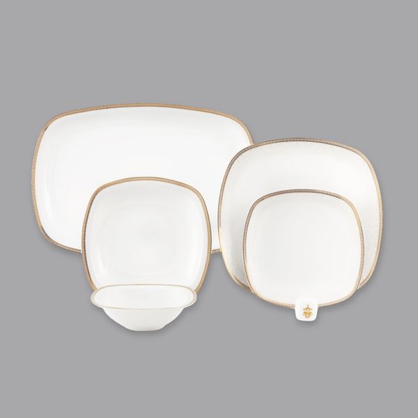 سرویس غذاخوری 27 پارچه 6 نفر چینی زرین ایران مدل کواترو ریوا درجه عالی