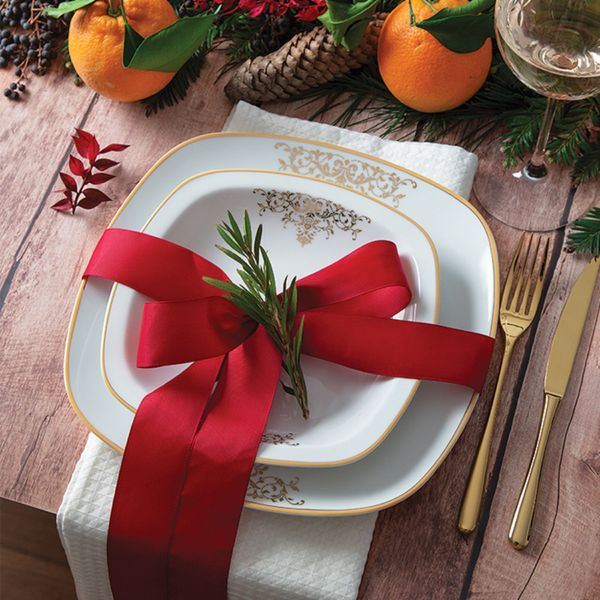 سرویس غذاخوری 27 پارچه چینی زرین ایران سری کواترو مدل مونت کارلو پلاتینی درجه عالی