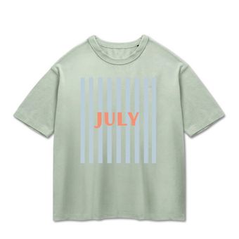تی شرت باکسی پپا طرح July رنگ سبز