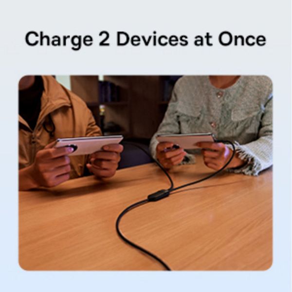 کابل تبدیل 1 به 2 USB-C باسئوس One For Two طول 1.5 متر