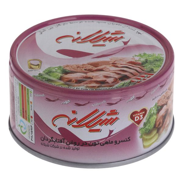 کنسرو ماهی تون در روغن آفتاب گردان شیلانه - 180 گرم 24 عددی