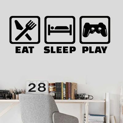استیکر والتت مدل EAT SLEEP PLAY