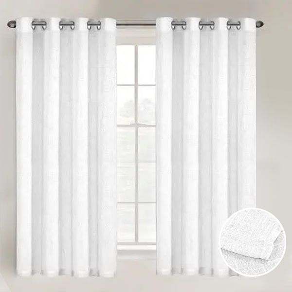 پرده تیکو دکو مدل کتان شفاف افکت دار سایز 140x230 سانتی متر