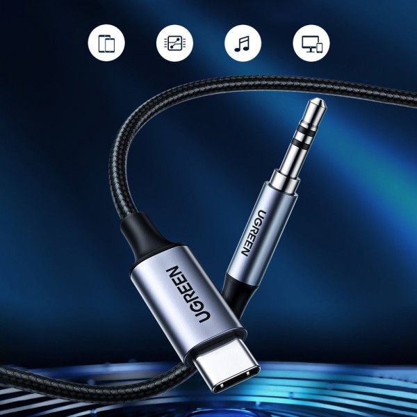 کابل تبدیل USB-C به جک 3.5mm یوگرین مدل CM450-20192 طول 1 متر