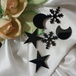 گوشواره زنانه مدل ماه و ستاره و برف مجموعه‌ی سه عددی