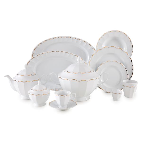 سرویس غذا خوری 103 پارچه چینی زرین سری نئو کلاسیک مدل نارسیس درجه یک