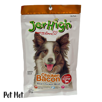 تشویقی سگ جرهای مدل بیکن Jerhigh Chicken Bacon وزن 70 گرم