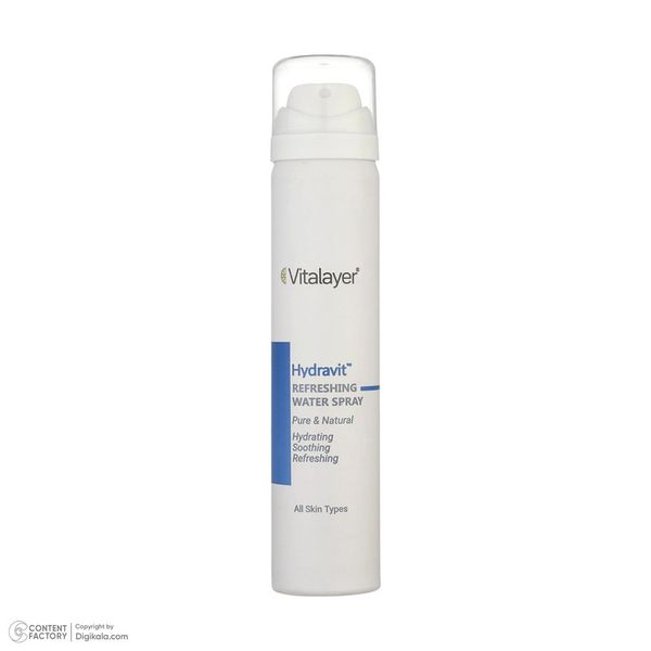 اسپری آبرسان صورت و بدن ویتالیر مدل Hydravit مناسب برای انواع پوست حجم 75 میلی لیتر