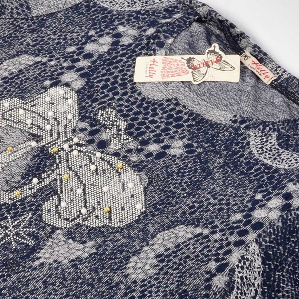 تونیک زنانه مدل 256003014 ژاکارد رنگ سرمه ای