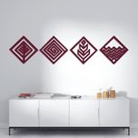 دیوارکوب مدل عناصر چهارگانه طرح لوزی مجموعه 4 عددی